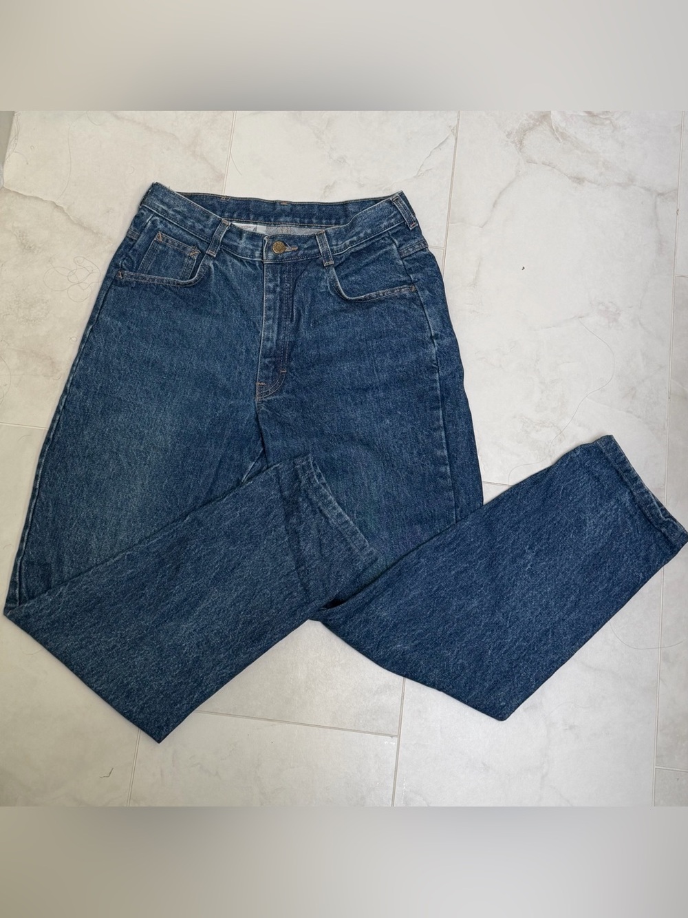 Classic Dark Blue Women's Jeans - Timeless Vintage Calvin Klein Straight Fit